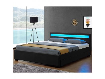 Čalouněná postel Lyon 180 x 200 cm, černá 25484