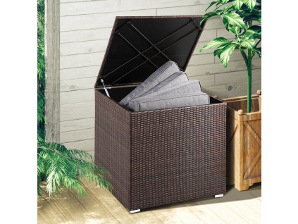Úložný box 75x75x70cm - hnědý s pozadím