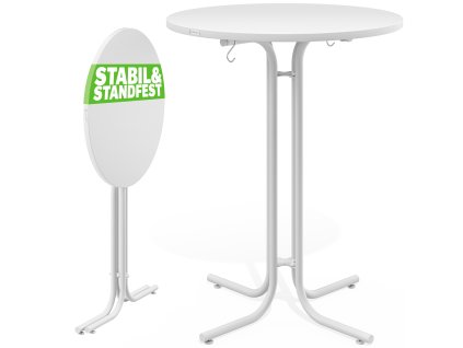 Skládací barový stůl Ø70 cm - bílý