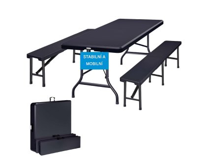 Pivní set 183 cm - antracit