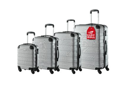 12759 set 4 ks cestovnych kufrov strieborny