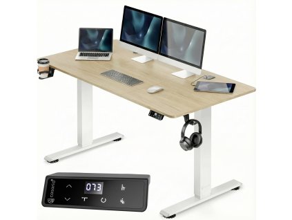 12881 vyskovo nastavitelny stol 160x75x117 cm bezovy