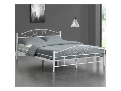 Kovová postel Toskana 140 x 200 cm - bílá 27918