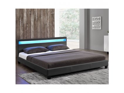 Čalouněná postel Paris 140 x 200 cm - tmavě šedá 28353