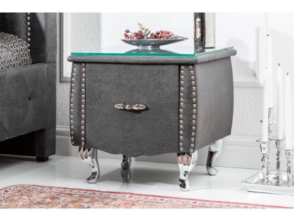 Noční stolek Extravagance 45cm starožitná šedá 16607