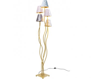 Kare Design Stojící lampa Flexible Velvet – mosaz 16720