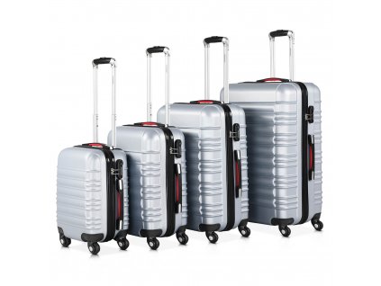 Set cestovních kufrů 4-dílný stříbrný 29379
