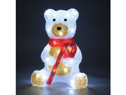 Vánoční medvěd s LED osvětlením - sedící