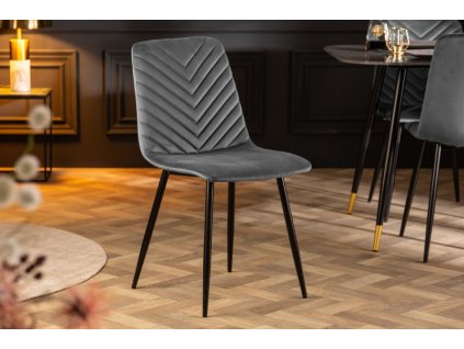 Designová židle Amazon sametově šedá 34583