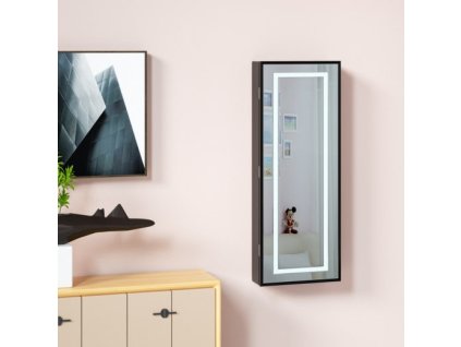 LED skříňka na šperky 31,5x9x110 cm s pozadím