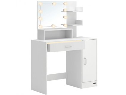Toaletní stolek Jocelyn s LED osvětlením 90x38x137 cm bílý