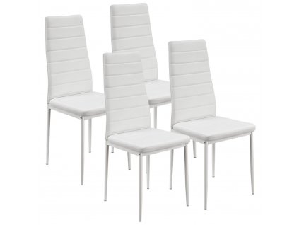 Sada 4 jídelních židlí Loja - bílá