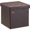 Taburetka s úložným prostorem 40x40x40 cm - hnědá zavřená