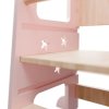 Dětská učící věž Henny - růžová detail