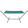 Houpací síť s kovovým rámem 200x80 cm - zelená napnutá