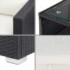 Zahradní ratanová sestava Rouen - černá/krémové podušky 30566