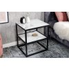Příruční stolek Elegance 45cm mramorový vzhled bílý, černý rám 37743