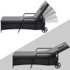 Luxusní polohovací lehátko s kolečkem černé - antracit poduška polohování