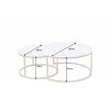 Konferenční stolek Elegance 60cm mramorový vzhled bílý, zlatý rám 45275
