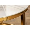 Konferenční stolek Elegance 60cm mramorový vzhled bílý, zlatý rám 45271