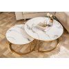 Konferenční stolek Elegance 80cm mramorový vzhled bílý, zlatý rám 45280