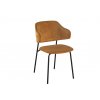 Designová židle Tracy samet hořčicově žlutá, černý rám 47490
