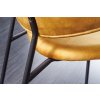 Designová židle Tracy samet hořčicově žlutá, černý rám 47497