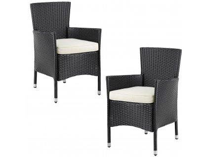 Rattan fotelek 2 db - fekete 26373