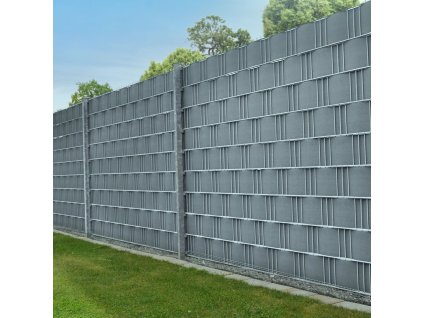 PVC védőcsík a kerítéshez 4 db - világosszürke 27493