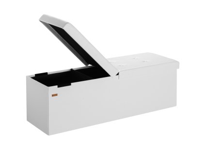 Tároló pad csuklós fedéllel 115x38x38 cm - fehér