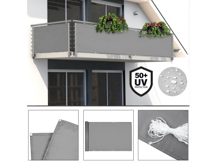 Balkon paraván 5m - szürke részlet