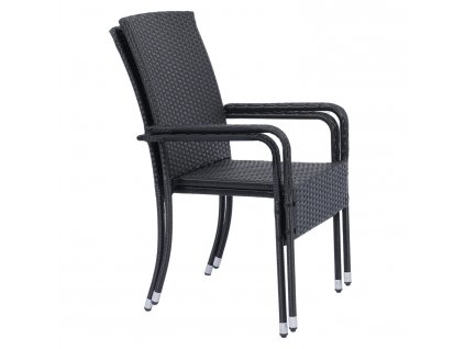 Rattan székek Yoro 2 db - fekete