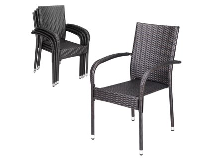 Comfort Polyrattan székek 4 db - barna