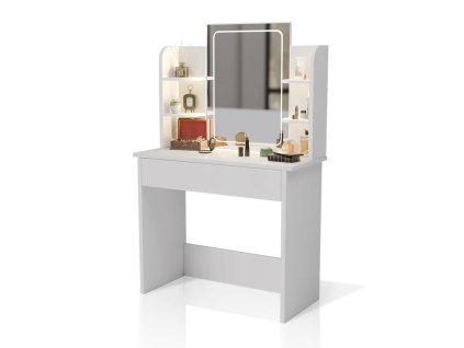 12828 toaletny stolik zoey s led osvetlenim biely