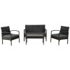 Rattan készlet Trinidad - fekete 25587
