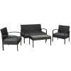 Rattan készlet Trinidad - fekete 25588