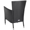 Rattan fotelek 2 db - fekete 26376