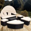 Rattan kerti ágy LAZY BIG Ø226 cm - fekete