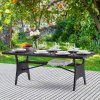 Rattan asztal 190x90x75 cm - fekete