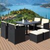 Kerti rattan szett America 4+4- antracit 30647