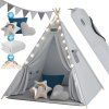 Gyerek teepee sátor 160x130x130 cm - szürke