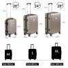 3 részes utazóbőrönd készlet - pezsgő méretek