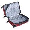 Rom utazási bőrönd készlet - piros nyitott