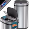Érintésmentes szögletes hulladékgyűjtő USB-vel 58l - ezüst részlet