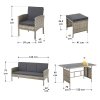 Rattan készlet Torinó - szürke méretek