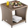 Rattan asztalka 40x45x45 cm - bézs színű