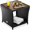 Rattan asztalka 40x45x45 cm - fekete