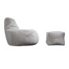 12723 2 sedaci vak chillex s podnozkou sivy