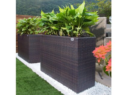 Ghiveci cu flori - 95 x 27 x 60 cm - maro 24020