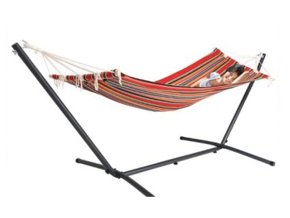 Pat suspendat cu cadru metalic 200 x 80 cm - rosu 24249